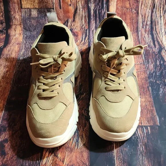 INC International Concepts Shoes Inc Tan Platform Dad Sneaker